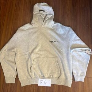 Essentials “FOG” Light Oatmeal Front & Back logo